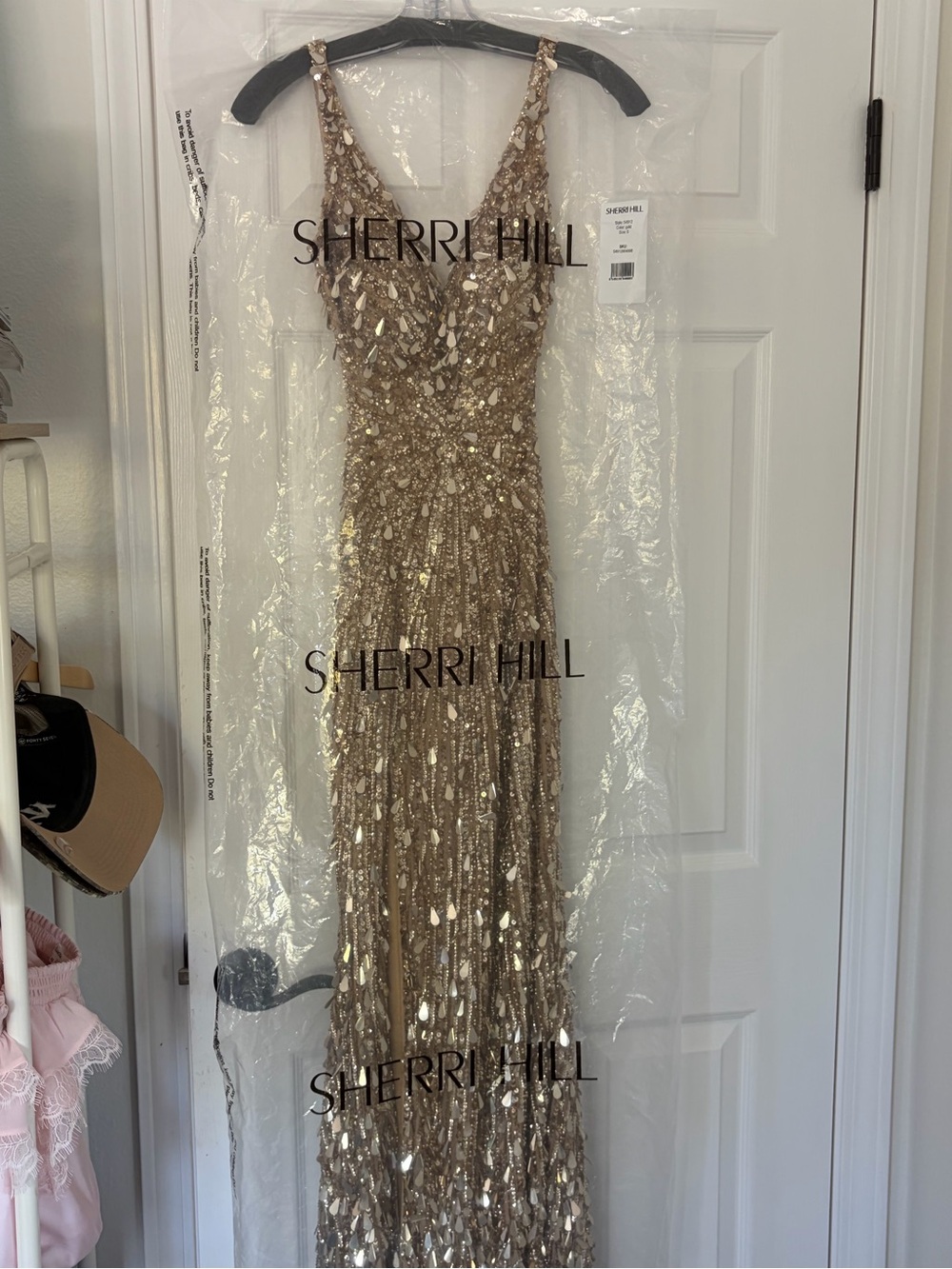 Gold Sherri Hill Prom Dress Style #54912 - Picture 6 of 9